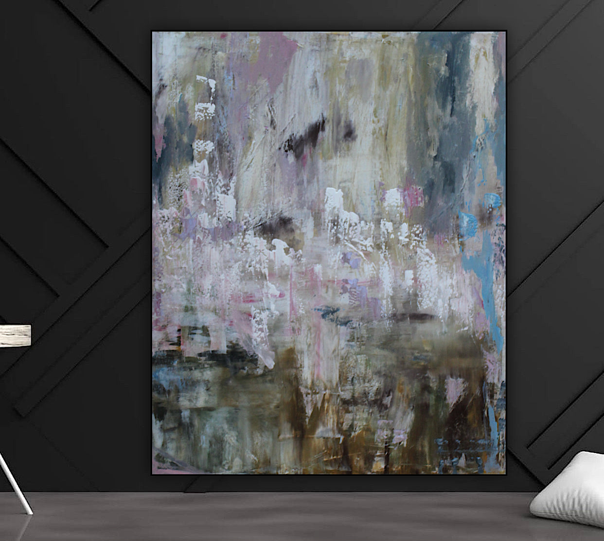Oka Style Original Abstract Oil Painting On 100x80cm Canvas Echoes of a Distant Bloom