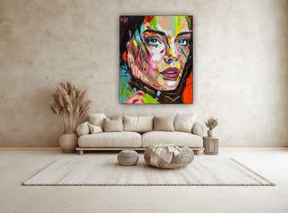 ‘Femme Eclat’ portrait Original abstract contemporary Oil Painting On Canvas size 90x76cm