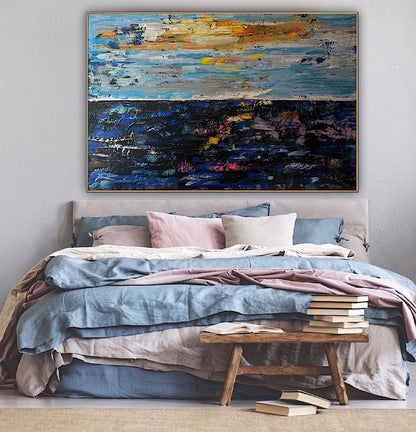 Original Abstract Oil Painting On Canvas 150cm x 100cm Depth of Silence Oka seascape