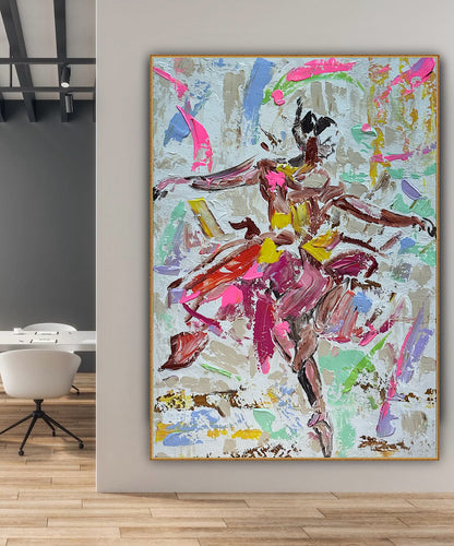 Ballet dancer Original modern Abstract Oil Painting On Canvas 85 x 60cm Oka