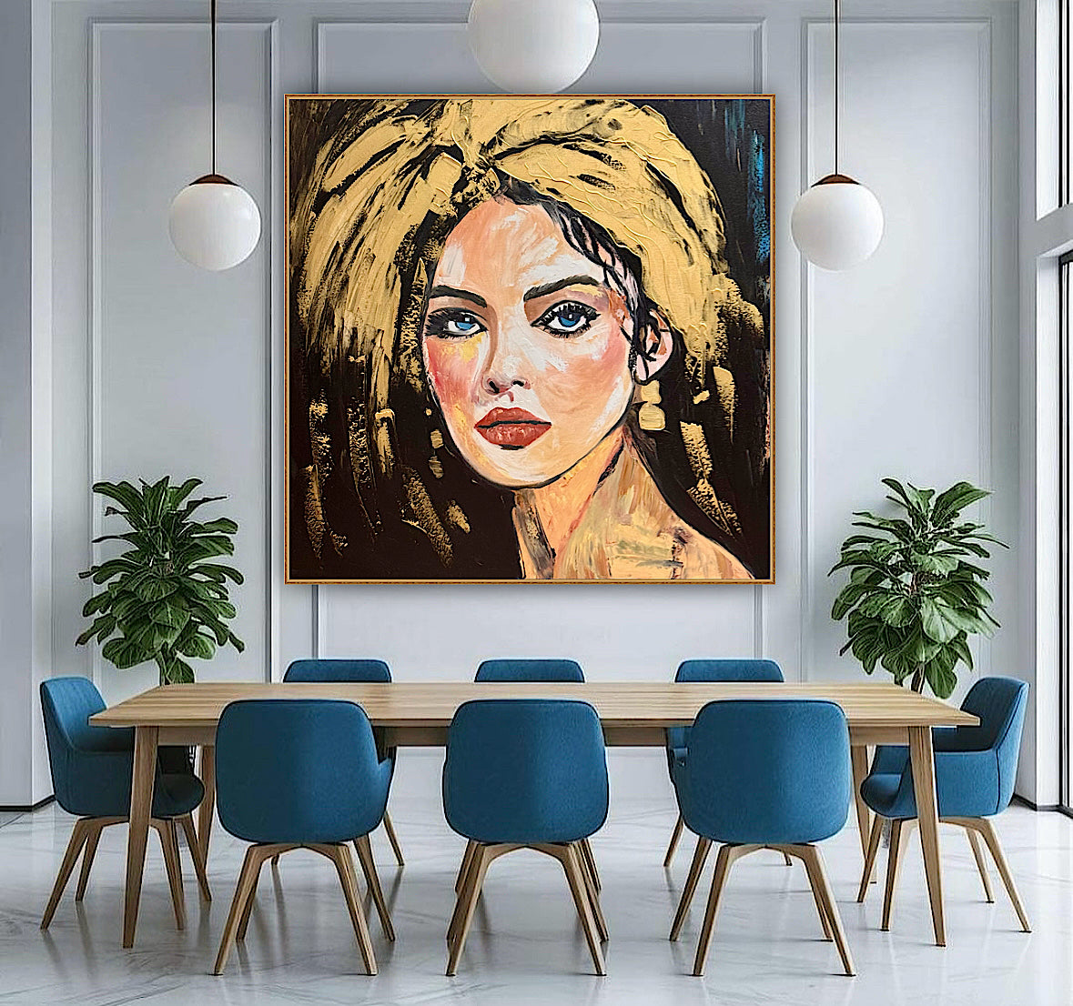 Richter Style Abstract Original Oil Painting On 100 x 100cm canvas Alchemy of Beauty  woman portrait
