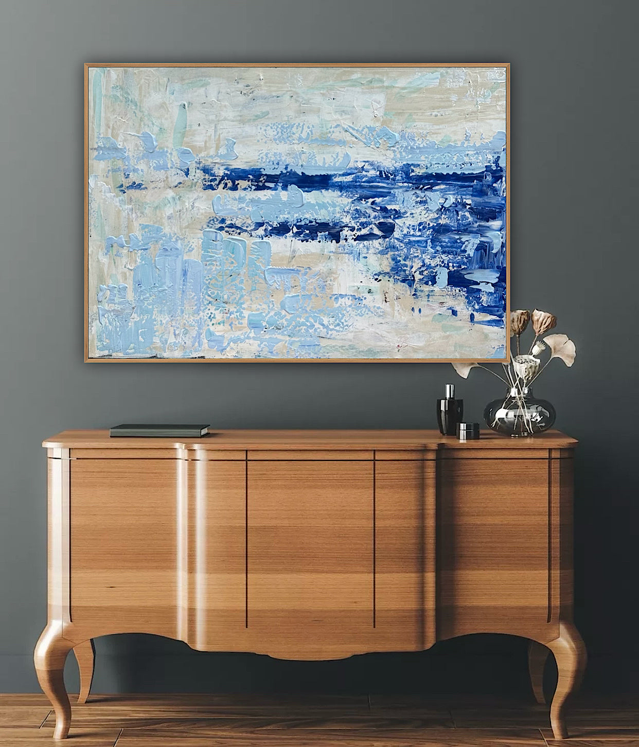 Textured Original Abstract acrylic Painting On Canvas 85 x 60cm Summer Beach