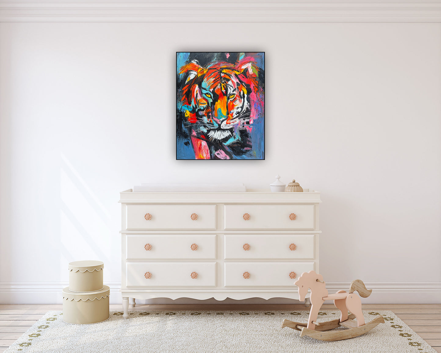 Contemporary Abstract Original Oil Painting On 90 x 76cm Canvas ‘Wild Majesty’’ Tiger