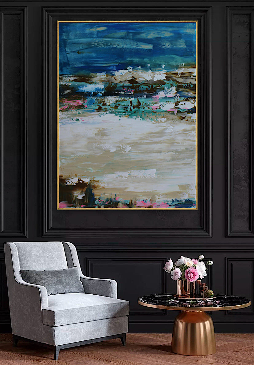 Amalfi coast Sea Sky Original abstract contemporary Oil Painting On Canvas size 100x80cm