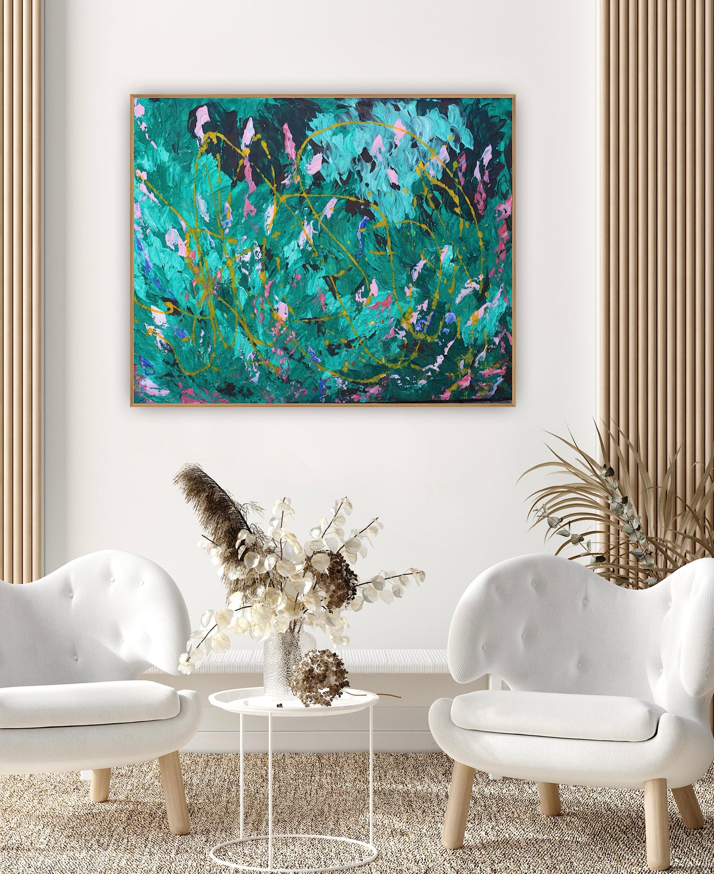 Abstract Original Oil Painting On Canvas 102x70cm textured oil Secret Garden