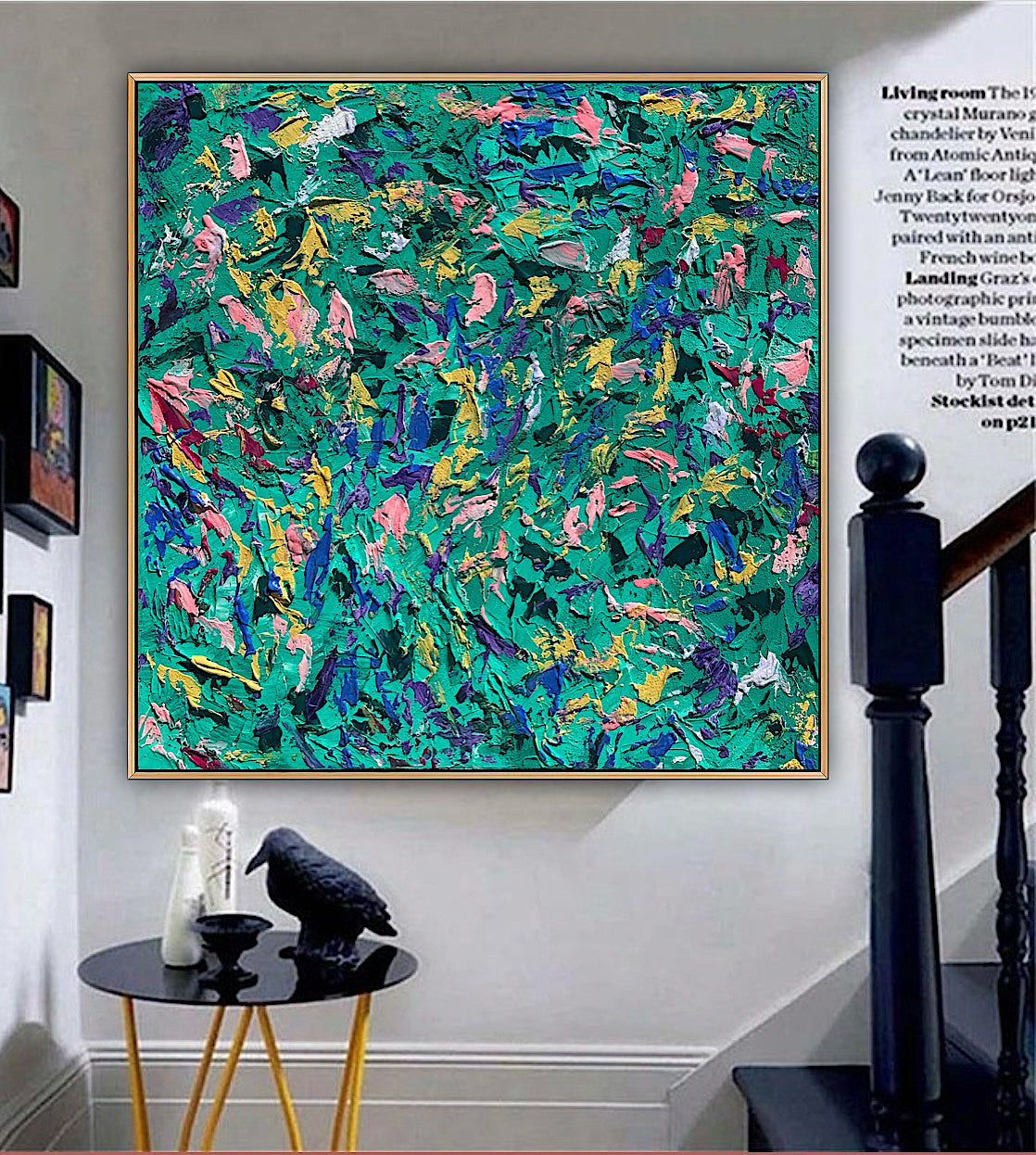 Oka Style Abstract contemporary Oil Painting On Canvas 100 x 100cm Secret Garden