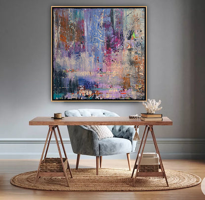 Contemporary Style Abstract Original Oil Painting on 90x90cm Canvas Palimpsest