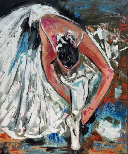 Contemporary Abstract Original Oil Painting On 90 x 76cm on Canvas ‘Ballet Dancer’