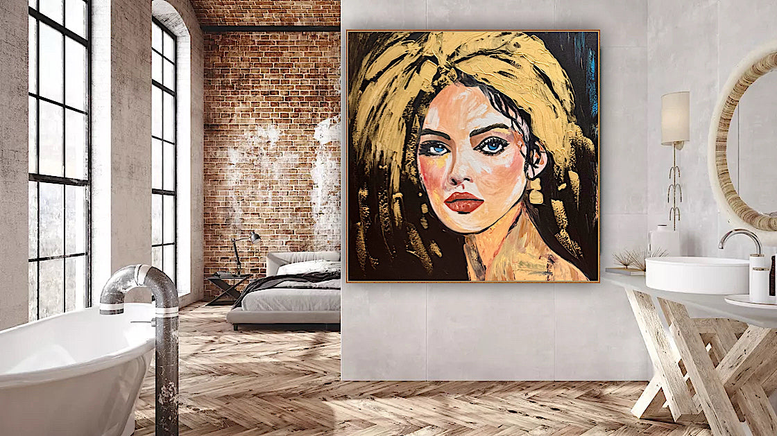 Richter Style Abstract Original Oil Painting On 100 x 100cm canvas Alchemy of Beauty  woman portrait