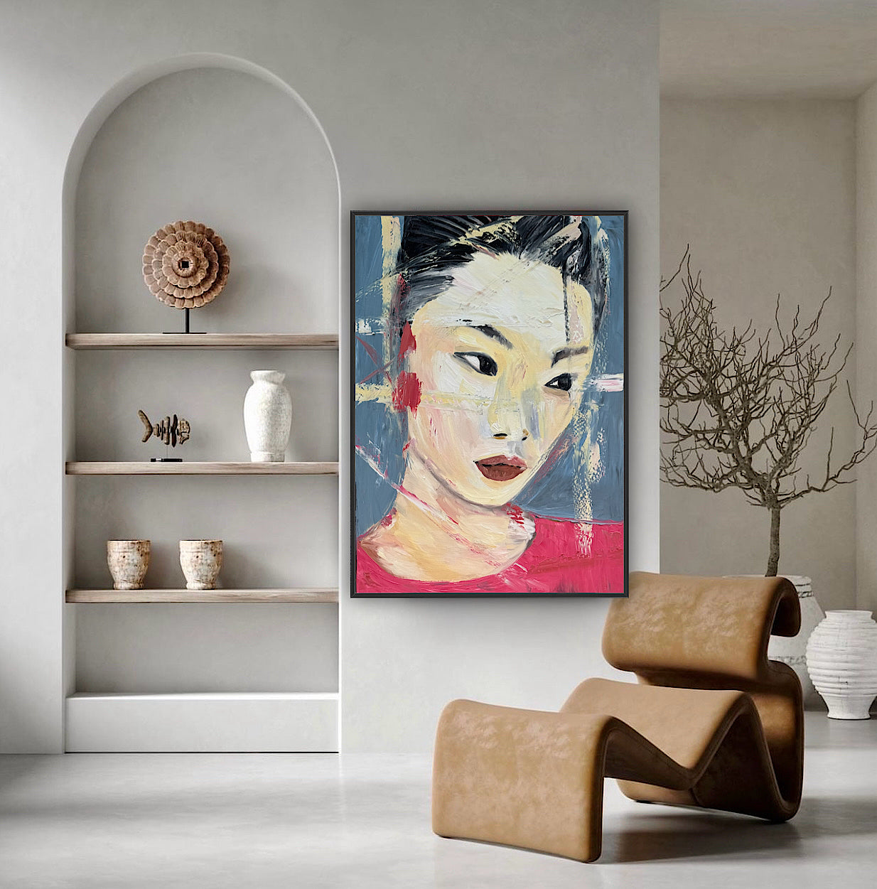 Woman’s portrait Original Abstract Oil Painting On Canvas 85 x 60cm Innocent Soul