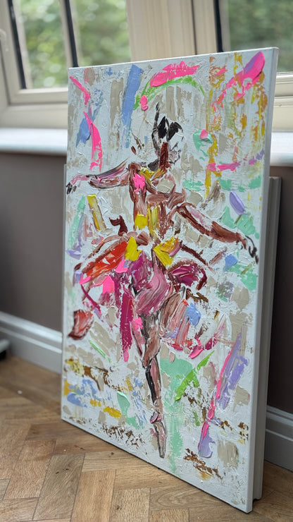 Ballet dancer Original modern Abstract Oil Painting On Canvas 85 x 60cm Oka