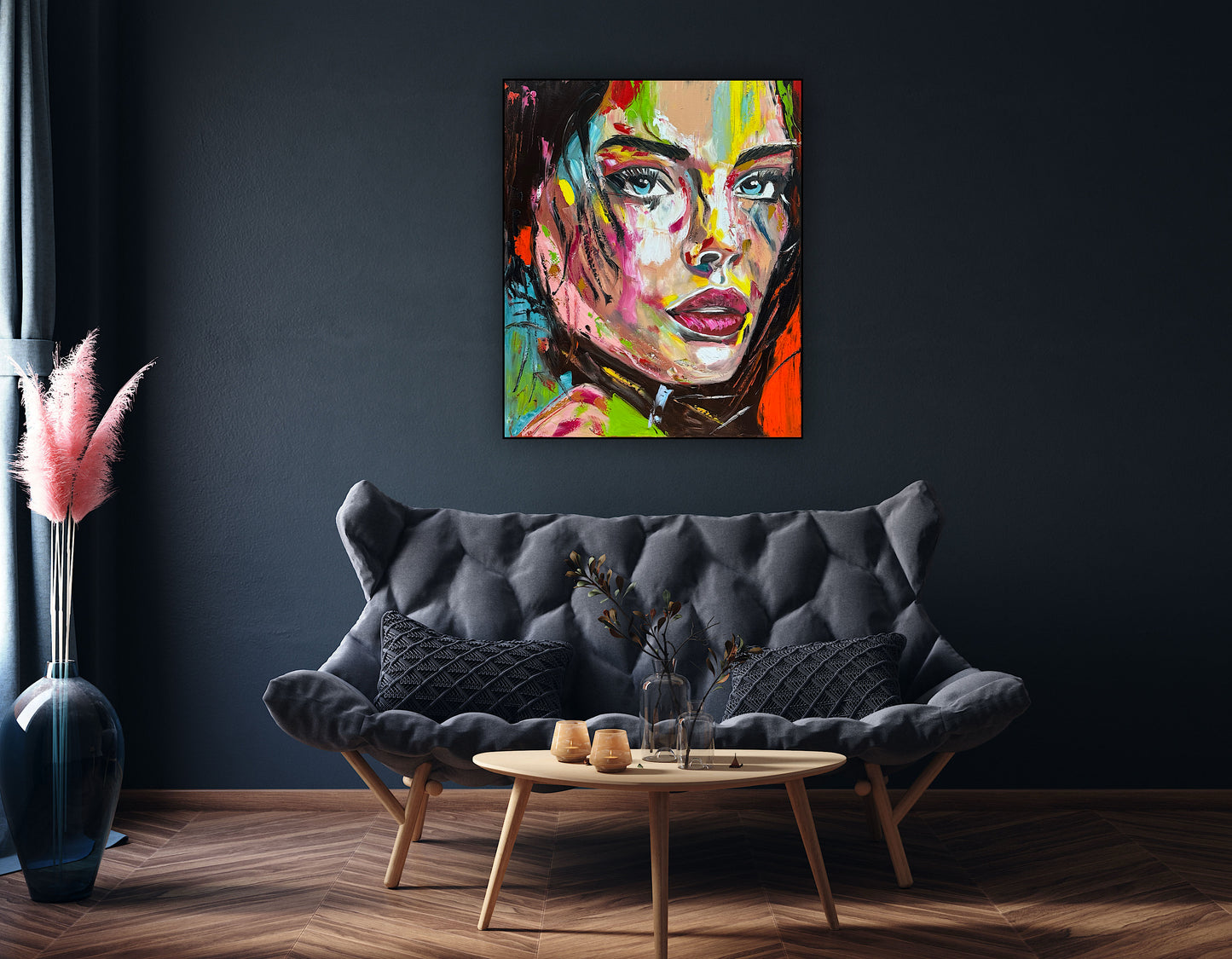 ‘Femme Eclat’ portrait Original abstract contemporary Oil Painting On Canvas size 90x76cm