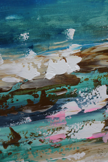 Amalfi coast Sea Sky Original abstract contemporary Oil Painting On Canvas size 100x80cm