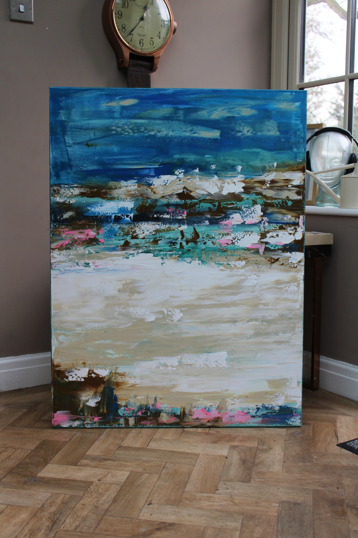 Amalfi coast Sea Sky Original abstract contemporary Oil Painting On Canvas size 100x80cm