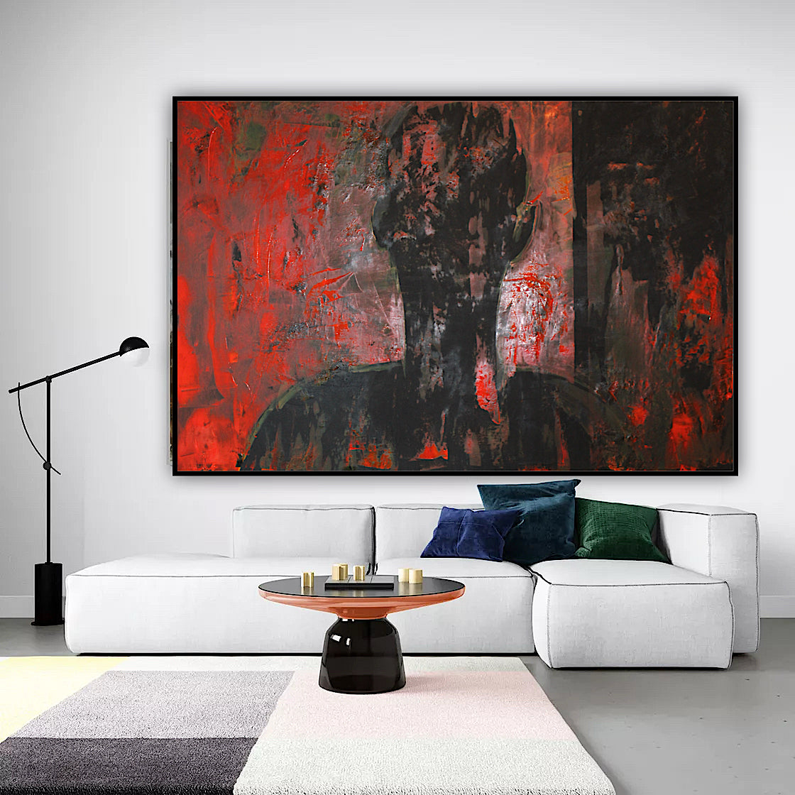 Original Abstract Oil Painting On Canvas 150cm x 100cm Man in The Shadows oka