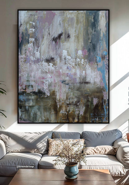 Oka Style Original Abstract Oil Painting On 100x80cm Canvas Echoes of a Distant Bloom