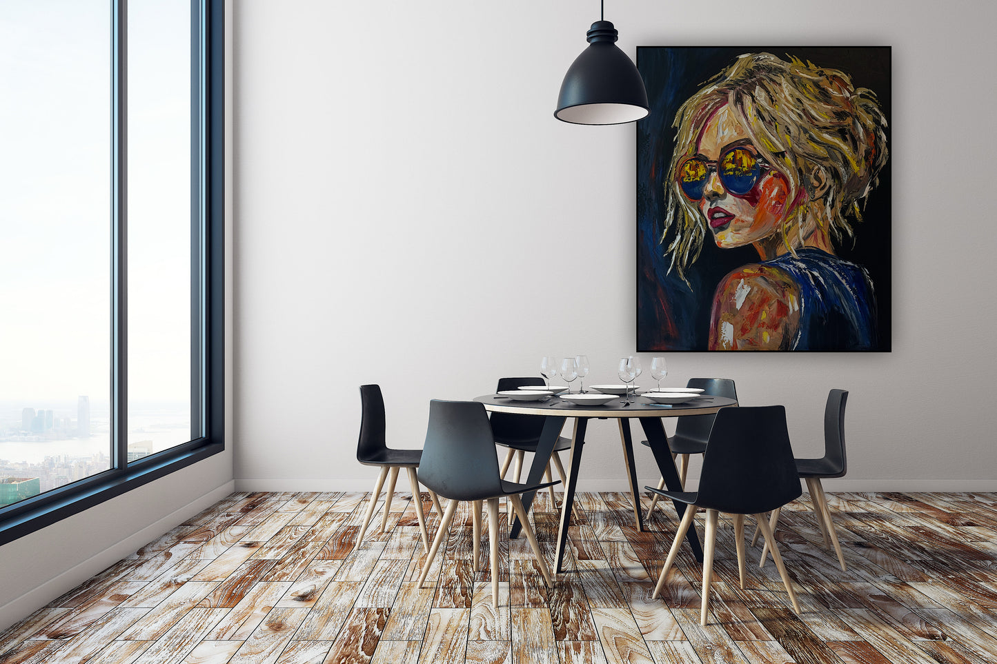 Contemporary Abstract Original Oil Painting of a woman On 90 x 76cm Canvas ‘Blondie II’ woman portrait