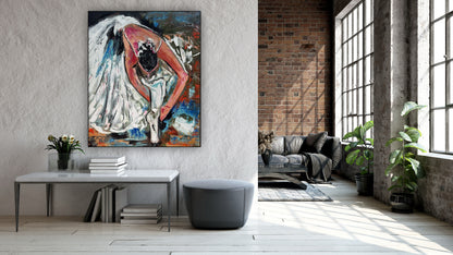 Contemporary Abstract Original Oil Painting On 90 x 76cm on Canvas ‘Ballet Dancer’