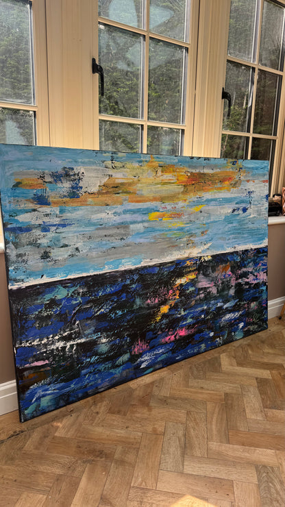 Original Abstract Oil Painting On Canvas 150cm x 100cm Depth of Silence Oka seascape