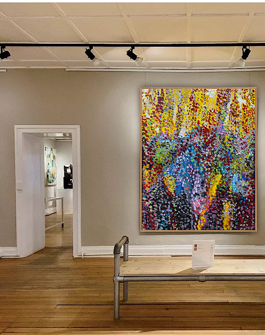 Large Abstract Original Oil Painting On 100x80cm canvas Oka style Sunshine
