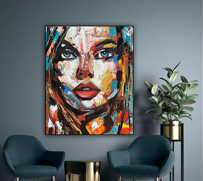 Abstract Original modern Oil Painting on 50 x 40cm canvas Arrora  woman portrait