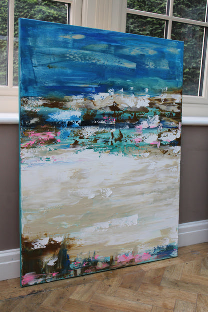 Amalfi coast Sea Sky Original abstract contemporary Oil Painting On Canvas size 100x80cm