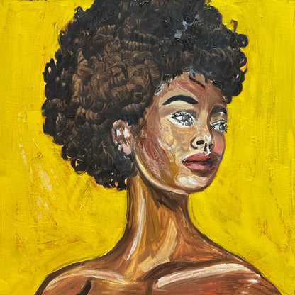 Modern Abstract Original Oil Painting On Canvas Unapologetic Portrait 60x60cm