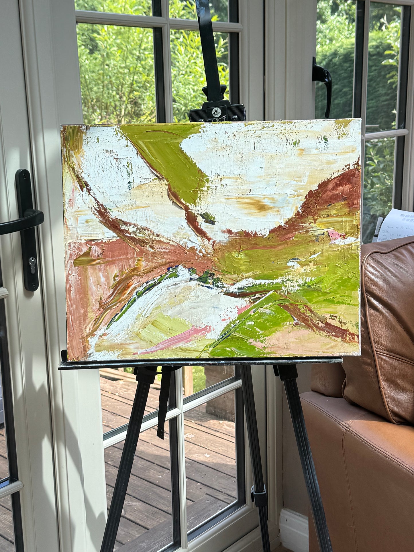 Oka StyLe Abstract original Oil Painting On Canvas 50 X 40cm Lake District textured