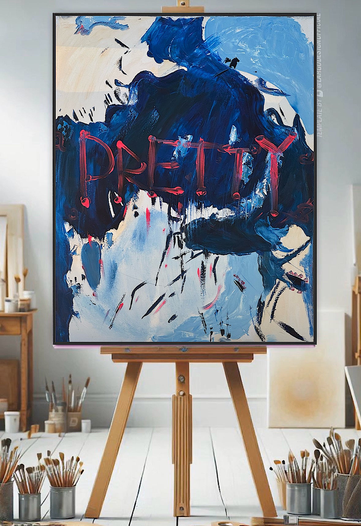 Modern Original Textured Abstract Oil Painting on Canvas 100x80cm Graffiti Art Pretty