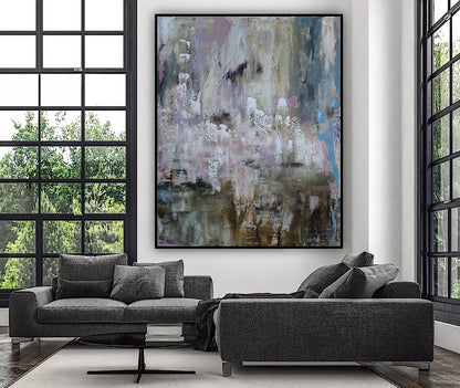 Oka Style Original Abstract Oil Painting On 100x80cm Canvas Echoes of a Distant Bloom