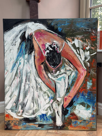 Contemporary Abstract Original Oil Painting On 90 x 76cm on Canvas ‘Ballet Dancer’
