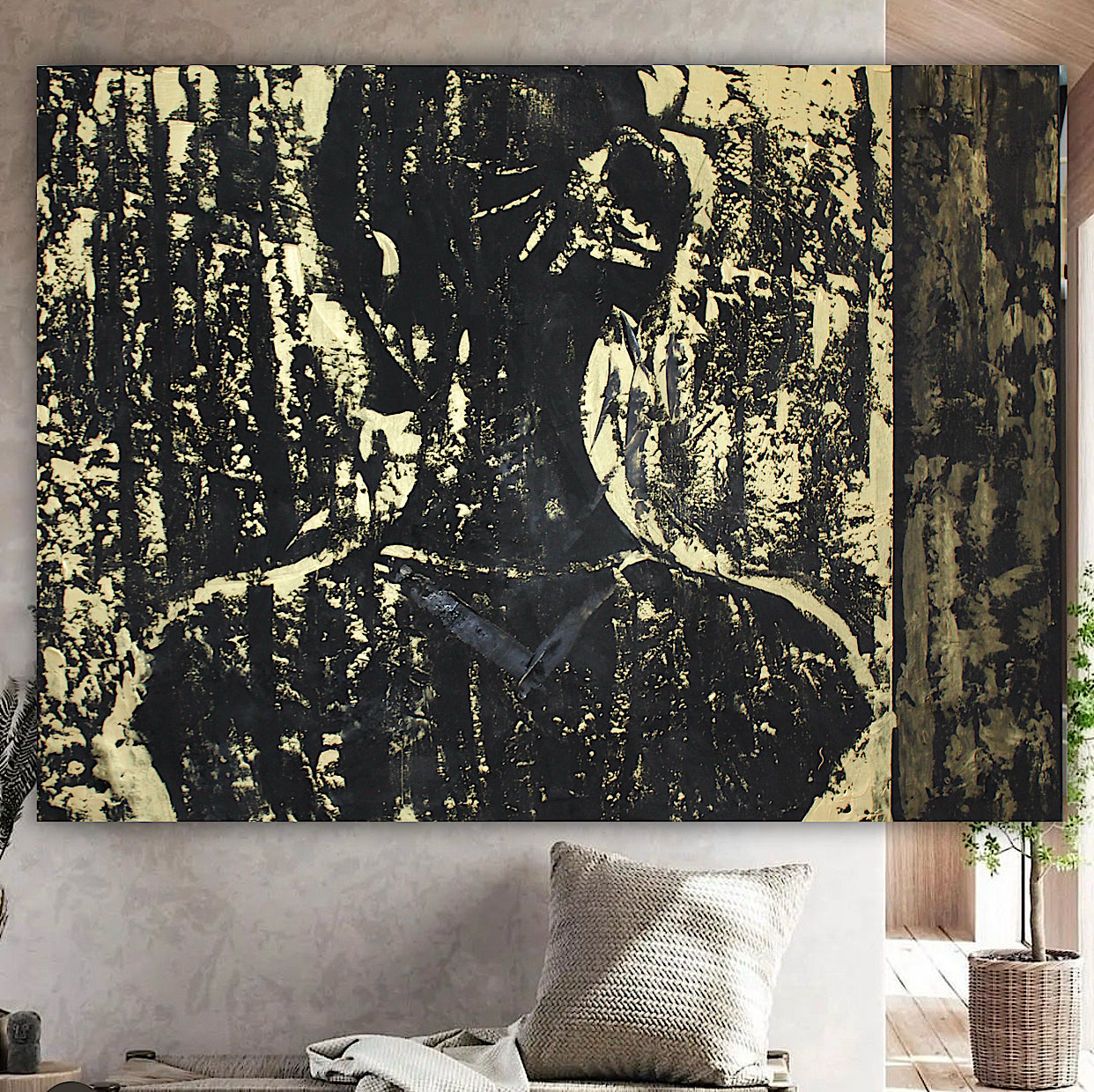 Original Abstract Oil Painting On Canvas 122 x 92cm Woman in The Shadows oka