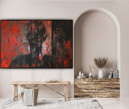 Original Abstract Oil Painting On Canvas 150cm x 100cm Man in The Shadows oka