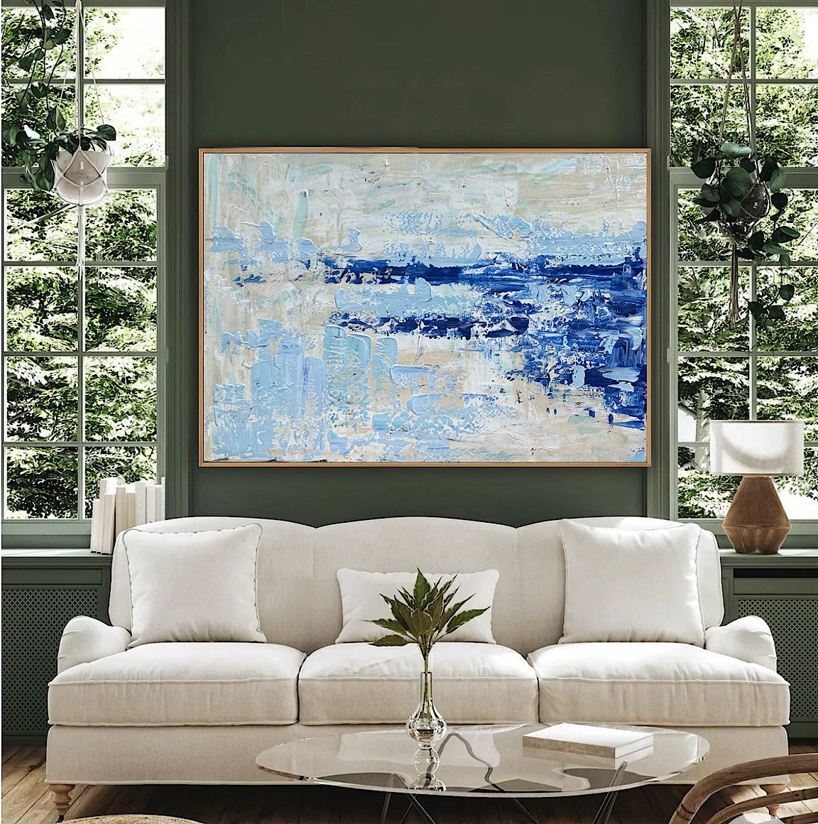 Textured Original Abstract acrylic Painting On Canvas 85 x 60cm Summer Beach