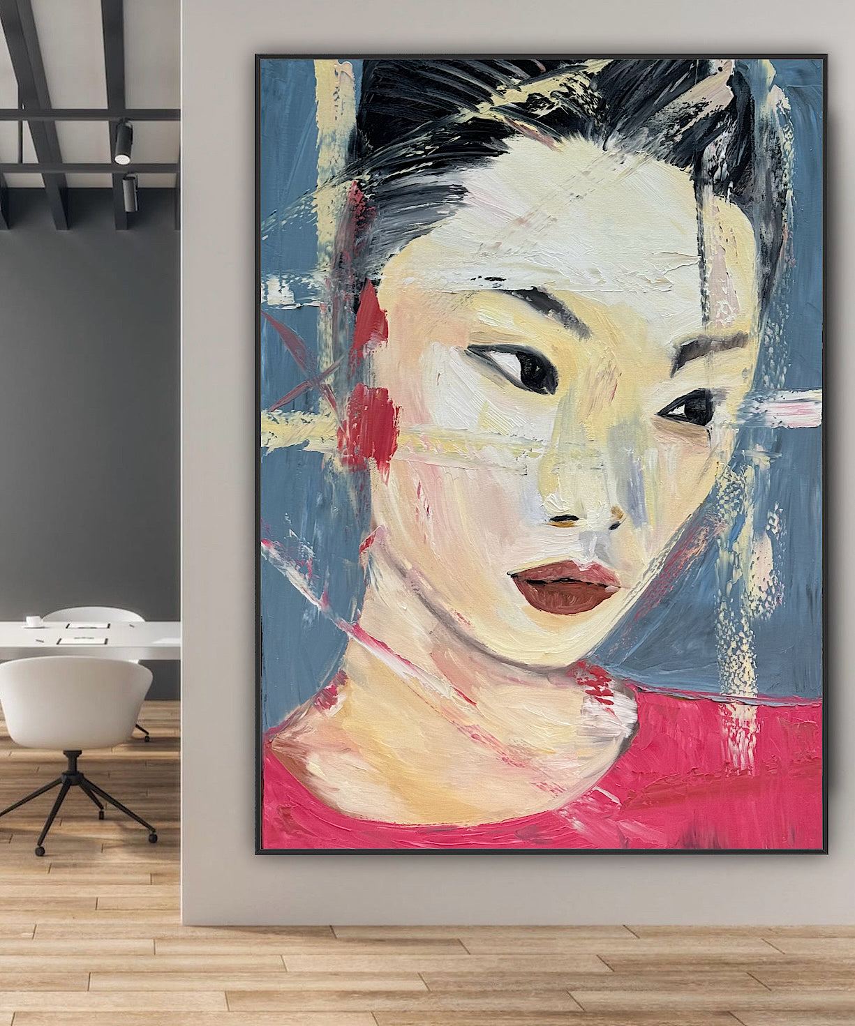 Woman’s portrait Original Abstract Oil Painting On Canvas 85 x 60cm Innocent Soul