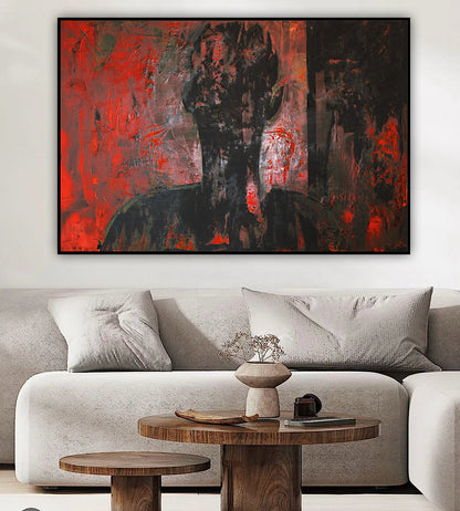 Original Abstract Oil Painting On Canvas 150cm x 100cm Man in The Shadows oka