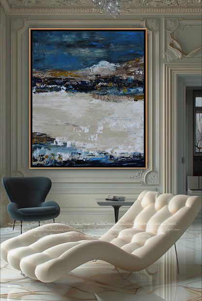 Original Abstract contemporary Oil Painting On Canvas 90x76cm Amalfi Coast Oka