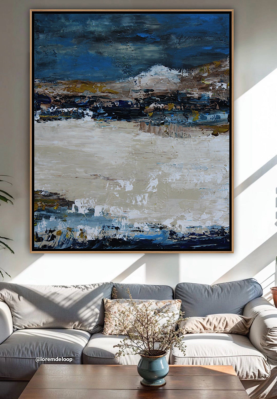 Original Abstract contemporary Oil Painting On Canvas 90x76cm Amalfi Coast Oka