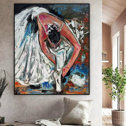 Contemporary Abstract Original Oil Painting On 90 x 76cm on Canvas ‘Ballet Dancer’