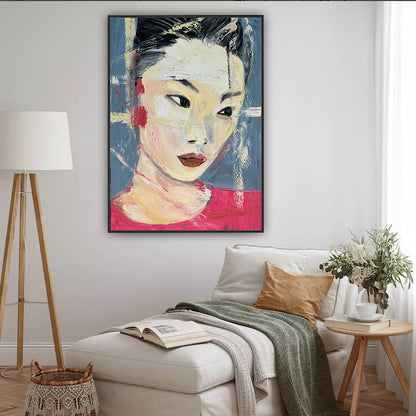 Woman’s portrait Original Abstract Oil Painting On Canvas 85 x 60cm Innocent Soul