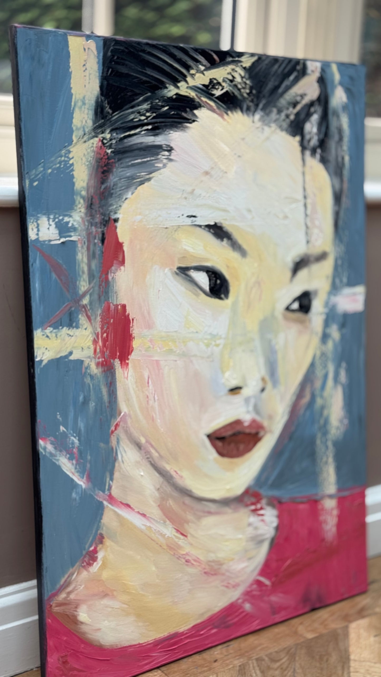 Woman’s portrait Original Abstract Oil Painting On Canvas 85 x 60cm Innocent Soul