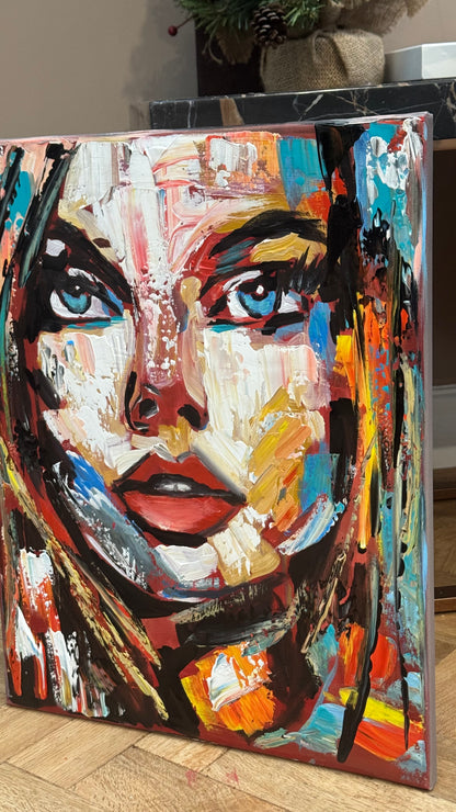 Abstract Original modern Oil Painting on 50 x 40cm canvas Arrora  woman portrait