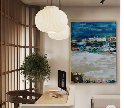 Amalfi coast Sea Sky Original abstract contemporary Oil Painting On Canvas size 100x80cm