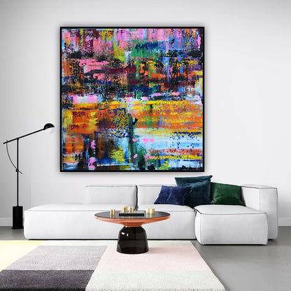 Oka Contemporary Abstract Original Oil Painting On Canvas 80x80cm  “Luminous Echoes”