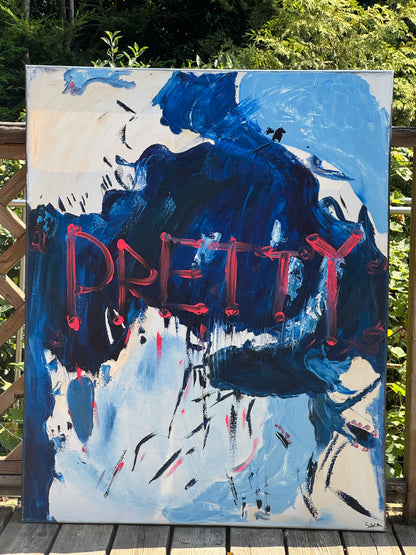 Modern Original Textured Abstract Oil Painting on Canvas 100x80cm Graffiti Art Pretty