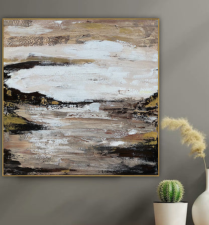 Oka style textured Original modern Abstract Oil Painting On Canvas 80 x 80cm ‘Between Shadow And Sky’