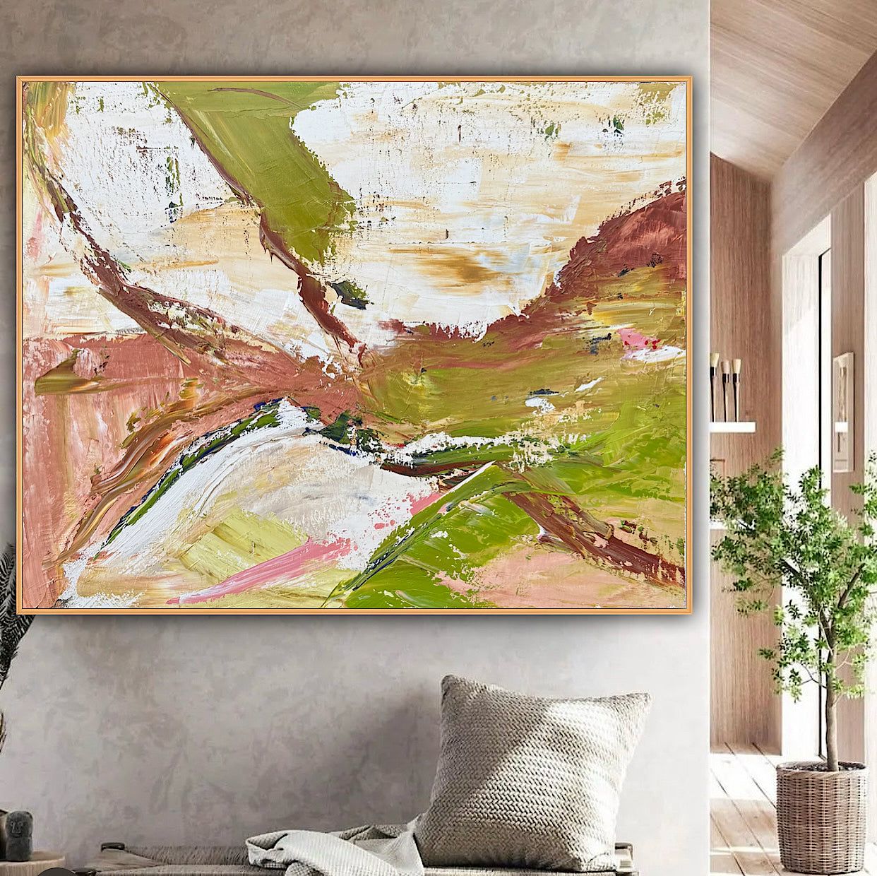 Oka StyLe Abstract original Oil Painting On Canvas 50 X 40cm Lake District textured