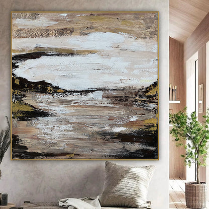 Oka style textured Original modern Abstract Oil Painting On Canvas 80 x 80cm ‘Between Shadow And Sky’