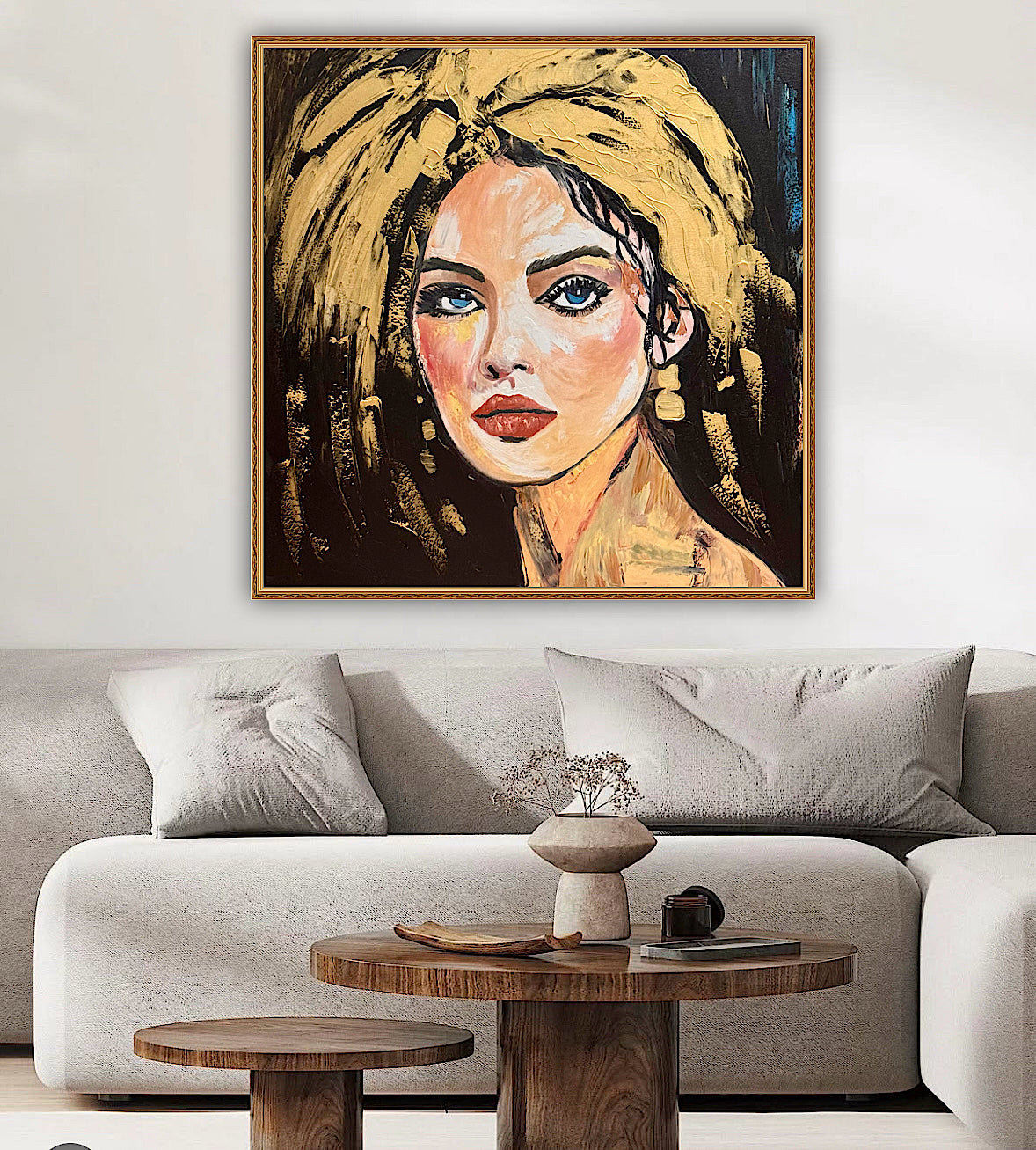 Richter Style Abstract Original Oil Painting On 100 x 100cm canvas Alchemy of Beauty  woman portrait