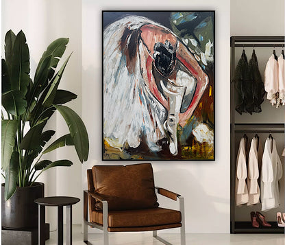 Ballet dancer Original modern Abstract Oil Painting On Canvas 100 x 77cm Oka